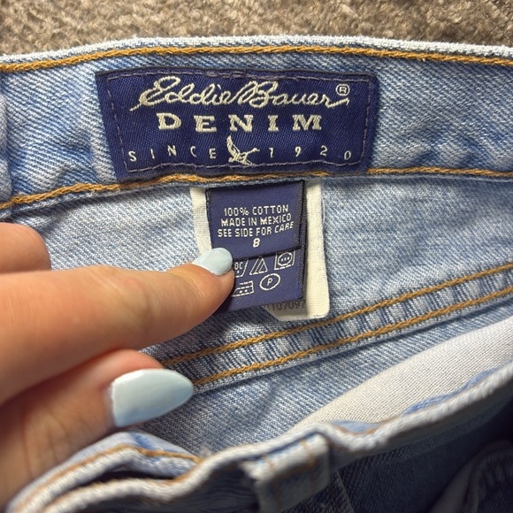 Vintage Eddie Bauer Blue Straight Leg Jeans Button Fly size 8 - Picture 6 of 6